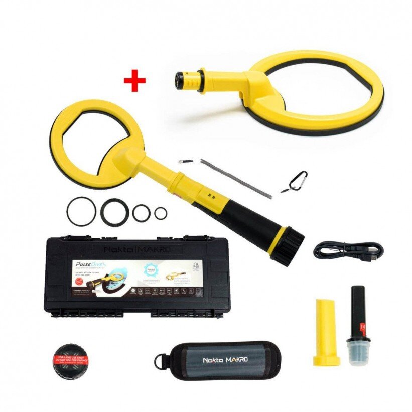 PulseDive Su Altı Dedektörü&Sahil Arama Dedektörü - Büyük Arama Başlıklı 20cm - Sarı - Tr Dedektör 0532 221 0974