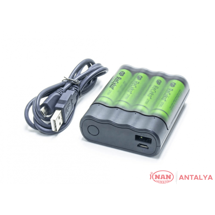 Nokta Makro USB Şarj Cihazı ve 4 x AA Şarj Edilebilir Pil Nokta Makro USB Şarj Cihazı ve 4 x AA Şarj Edilebilir Pil